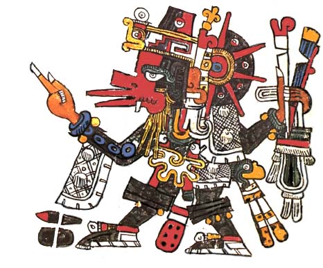 Aztec drawing of Quetzalcoatl Ehecatl